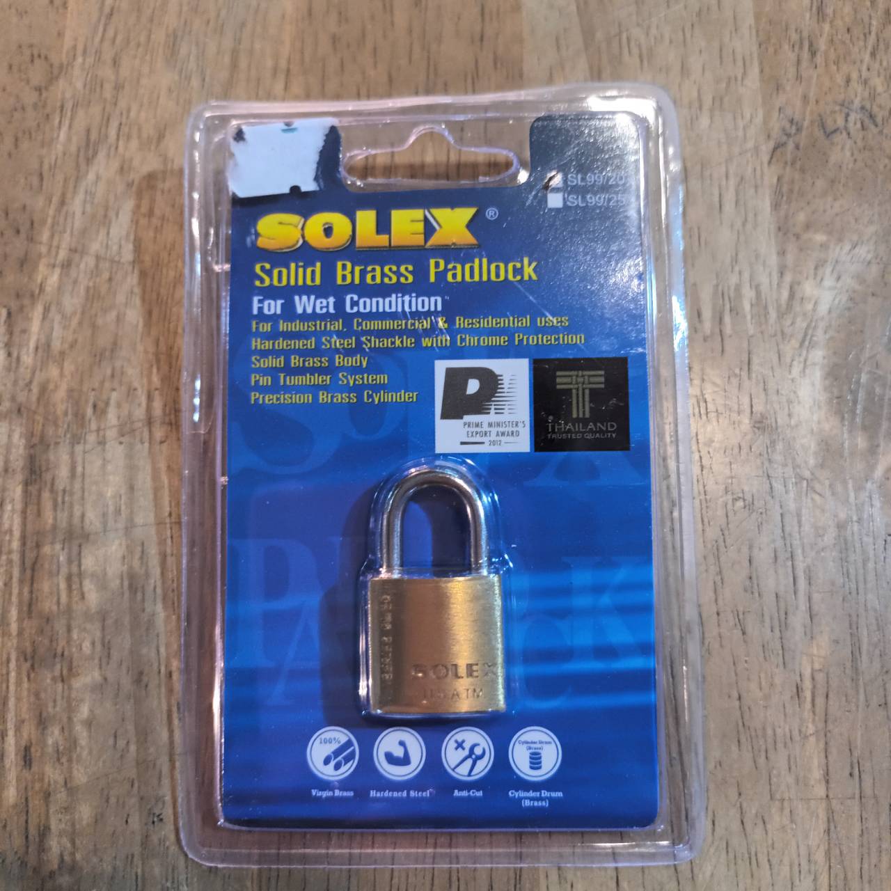 SOLEX Solid Brass Padlock SL99/20 Made inTHAILAND