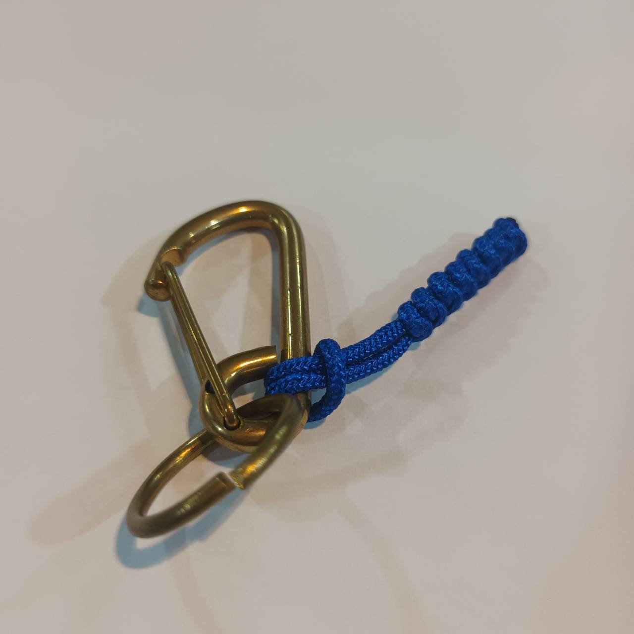 Tec40 Brass Keychain BS01-Color-Snake knot ฺBlue Tail