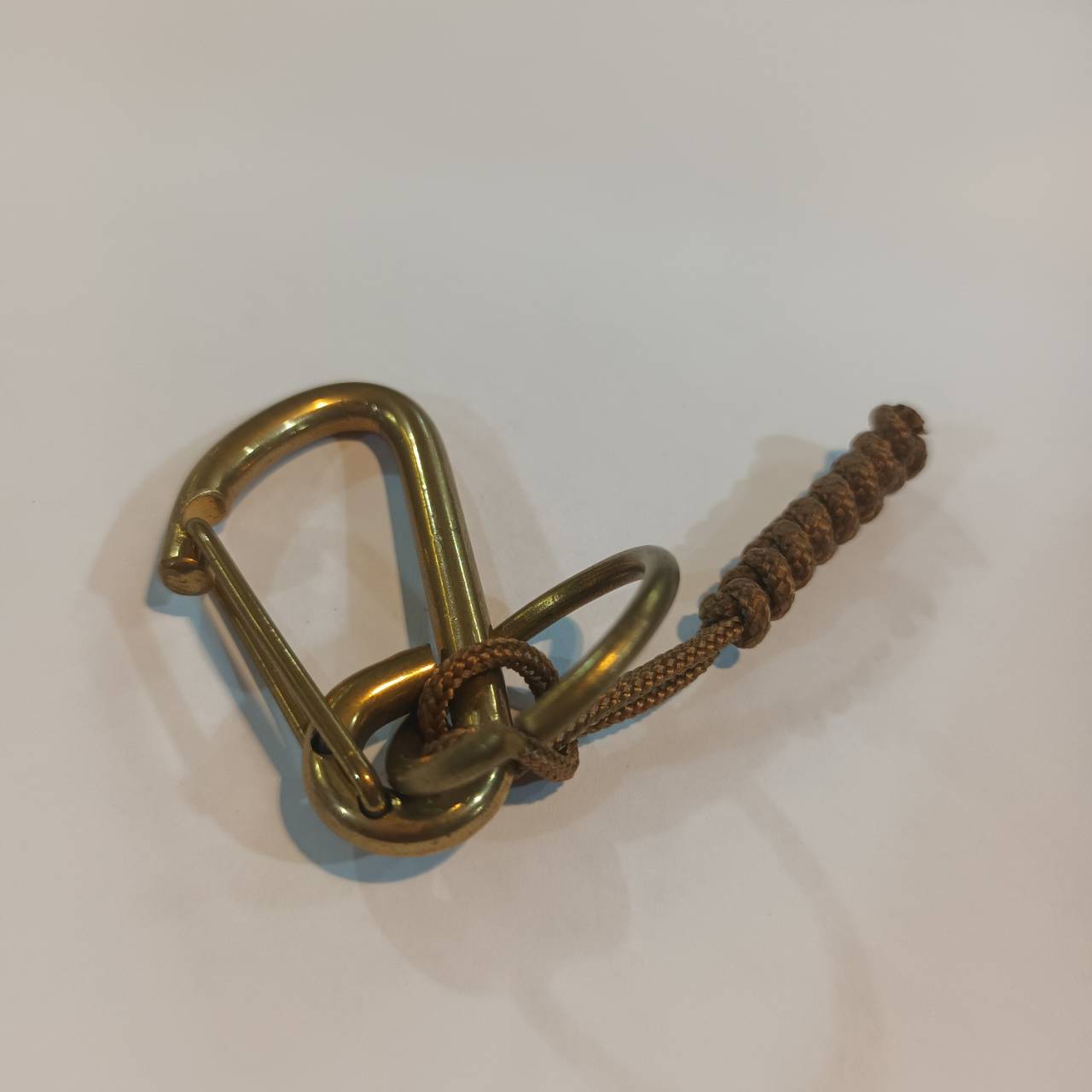 Tec40 Brass Keychain BS01-Color-Snake knot ฺBrown Tail