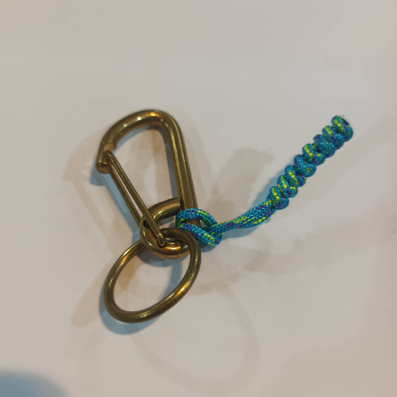 Tec40 Brass Keychain BS01-Color-Snake knot ฺBlue/Green Tail