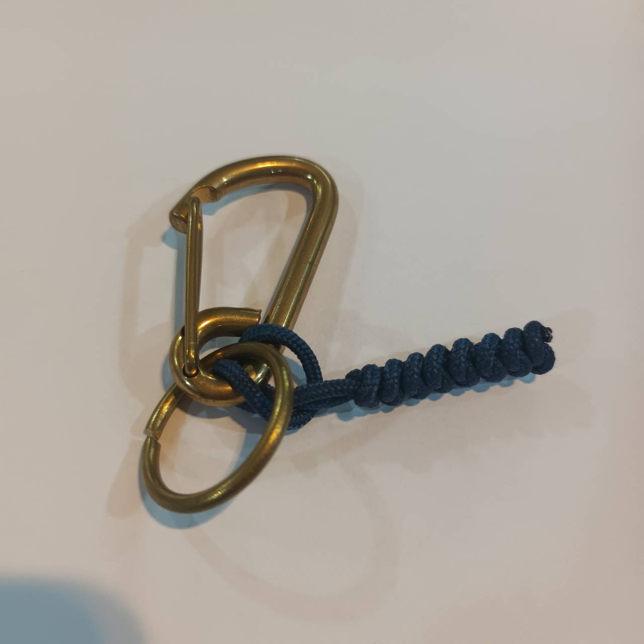 Tec40 Brass Keychain BS01-Color-Snake knot ฺRegal Blue Tail