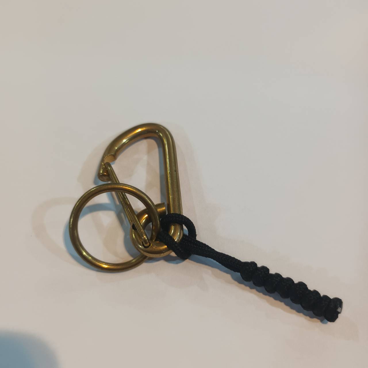 Tec40 Brass Keychain BS01-Color-Snake knot ฺBlack Tail