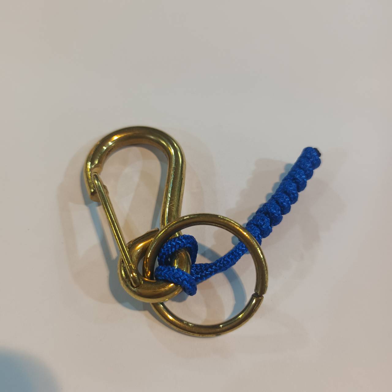 Tec40 Brass Keychain BS02-Color-Snake knot ฺBlue Tail