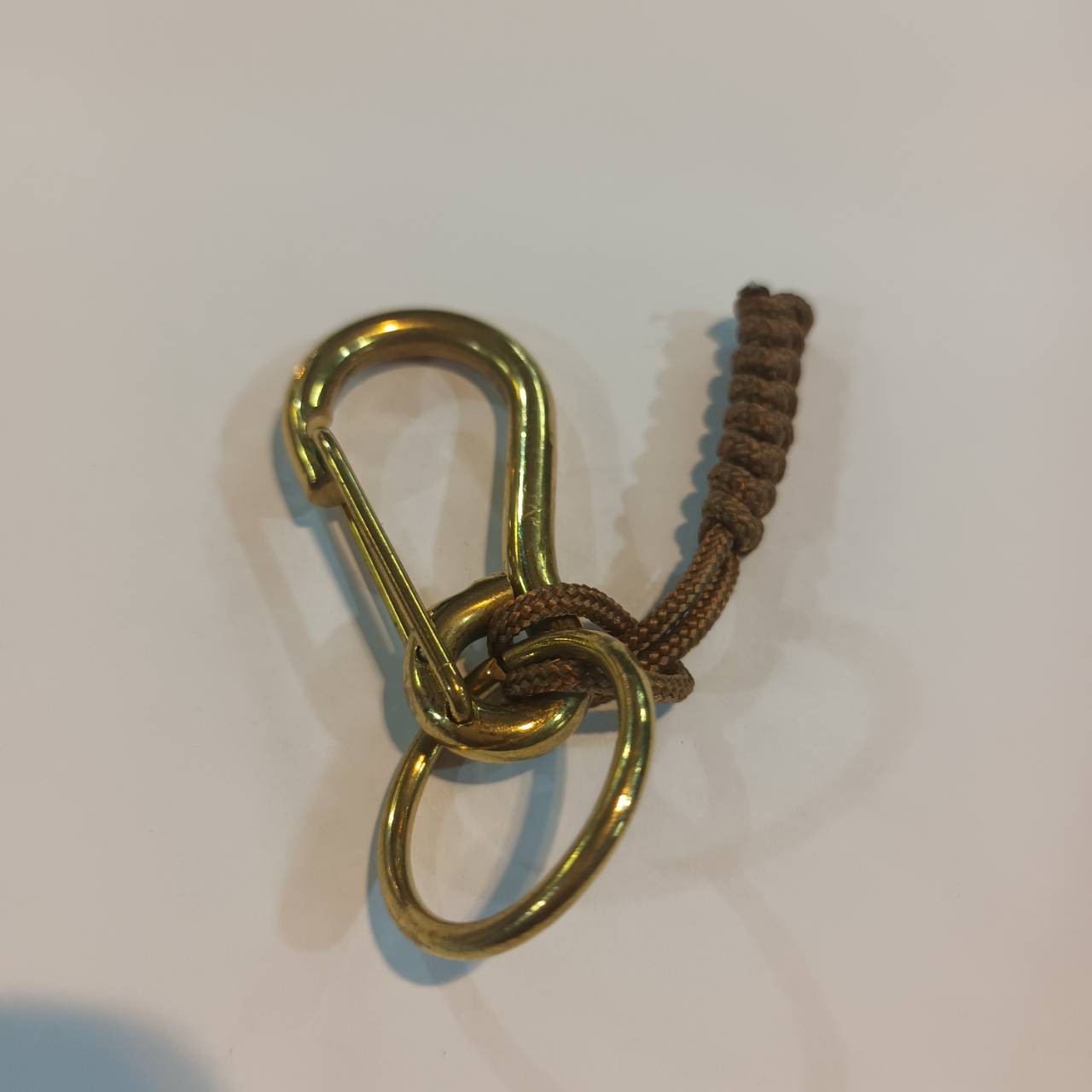 Tec40 Brass Keychain BS02-Color-Snake knot ฺBrown Tail