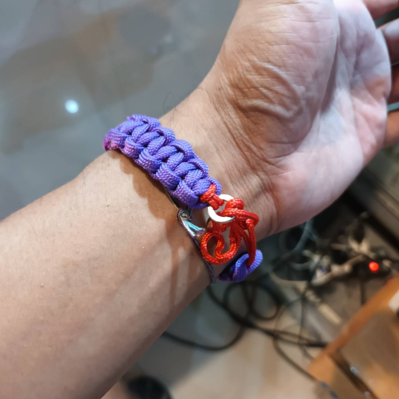 MC2THAILAND COBRA KNOT CORE RED 2mm Paracord Bracelet Model 01 VIOLET 4mm Color