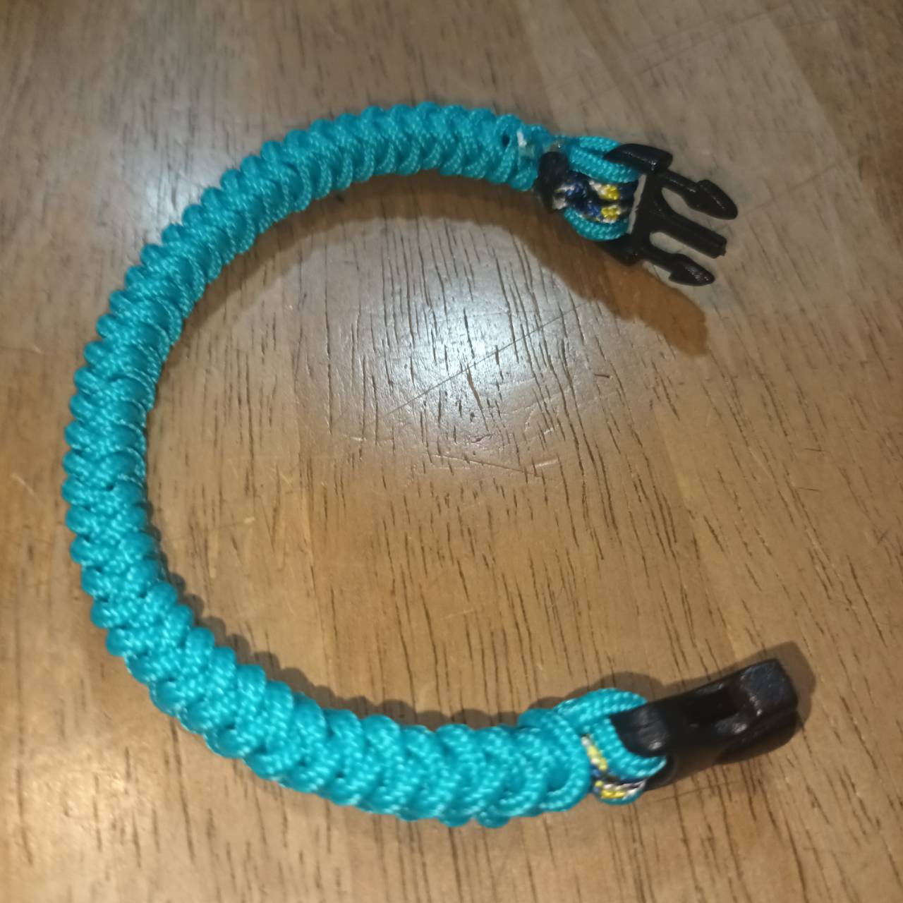 MC2THAILAND ROUND BRAID KNOT CORE CAMOU#01 2mm Paracord Bracelet Model 01 Black Buckle BLUE-GREEN 2mm