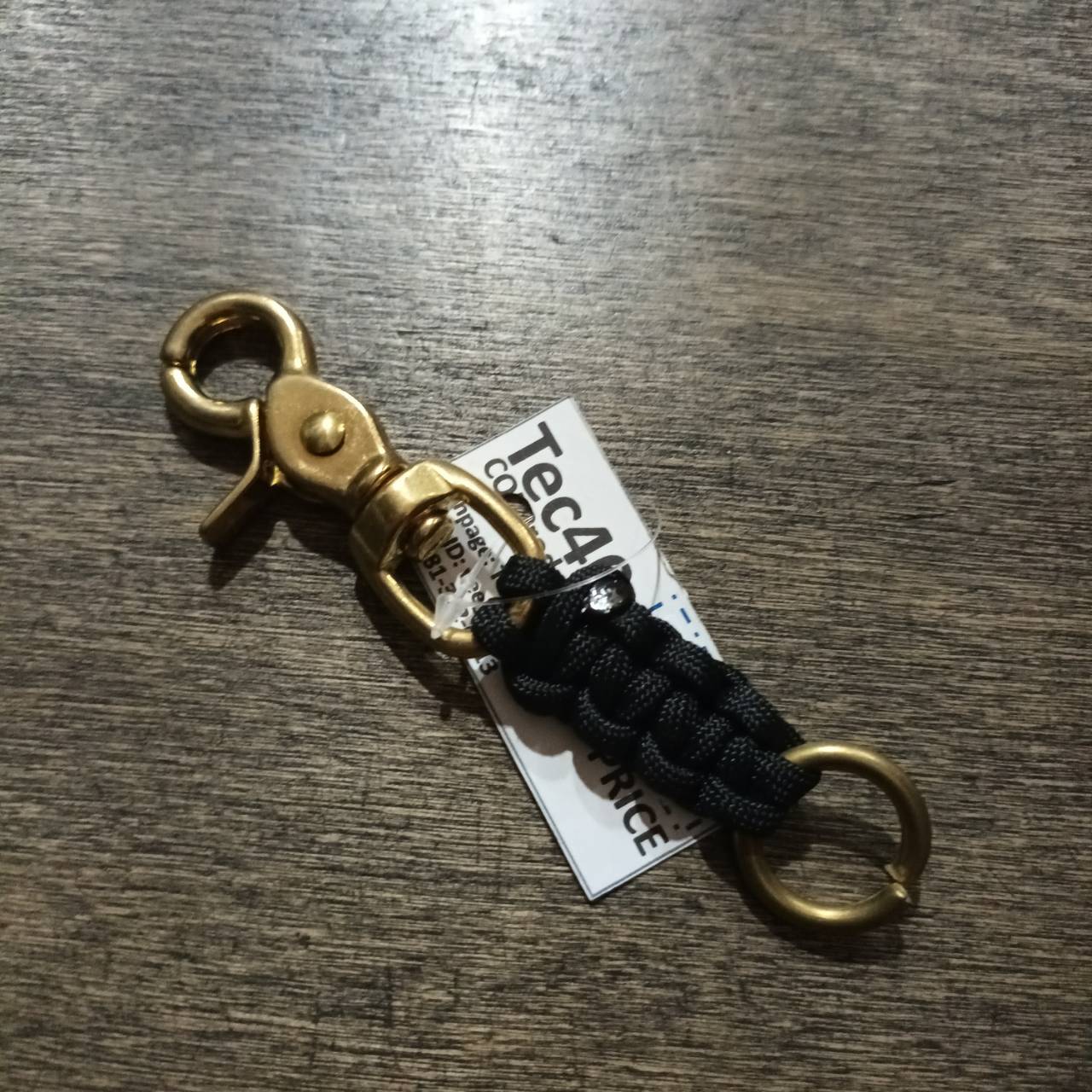 Tec40 Brass Keychain BS03-Color-COBRA knot ฺBLACK Tail