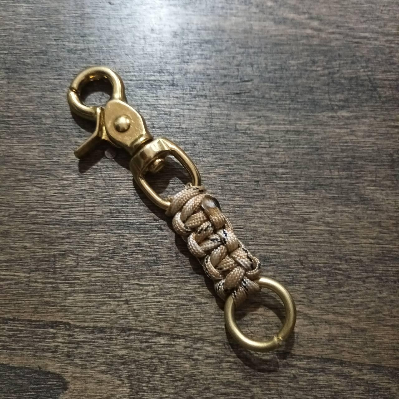 Tec40 Brass Keychain BS03-Color-COBRA knot ฺBROWN CAMOU Tail