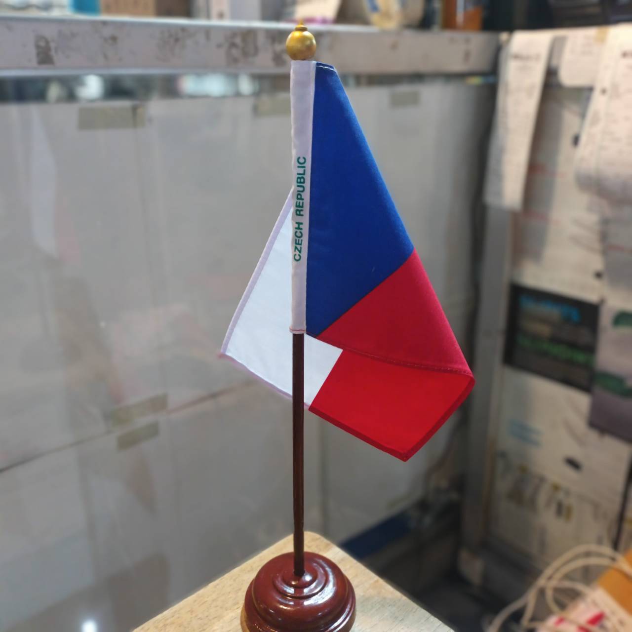 CZECH REPUBLIC สาธารณรัฐเชค ธง ธงเดี่ยว ธงตั้งโต๊ะ International Flag