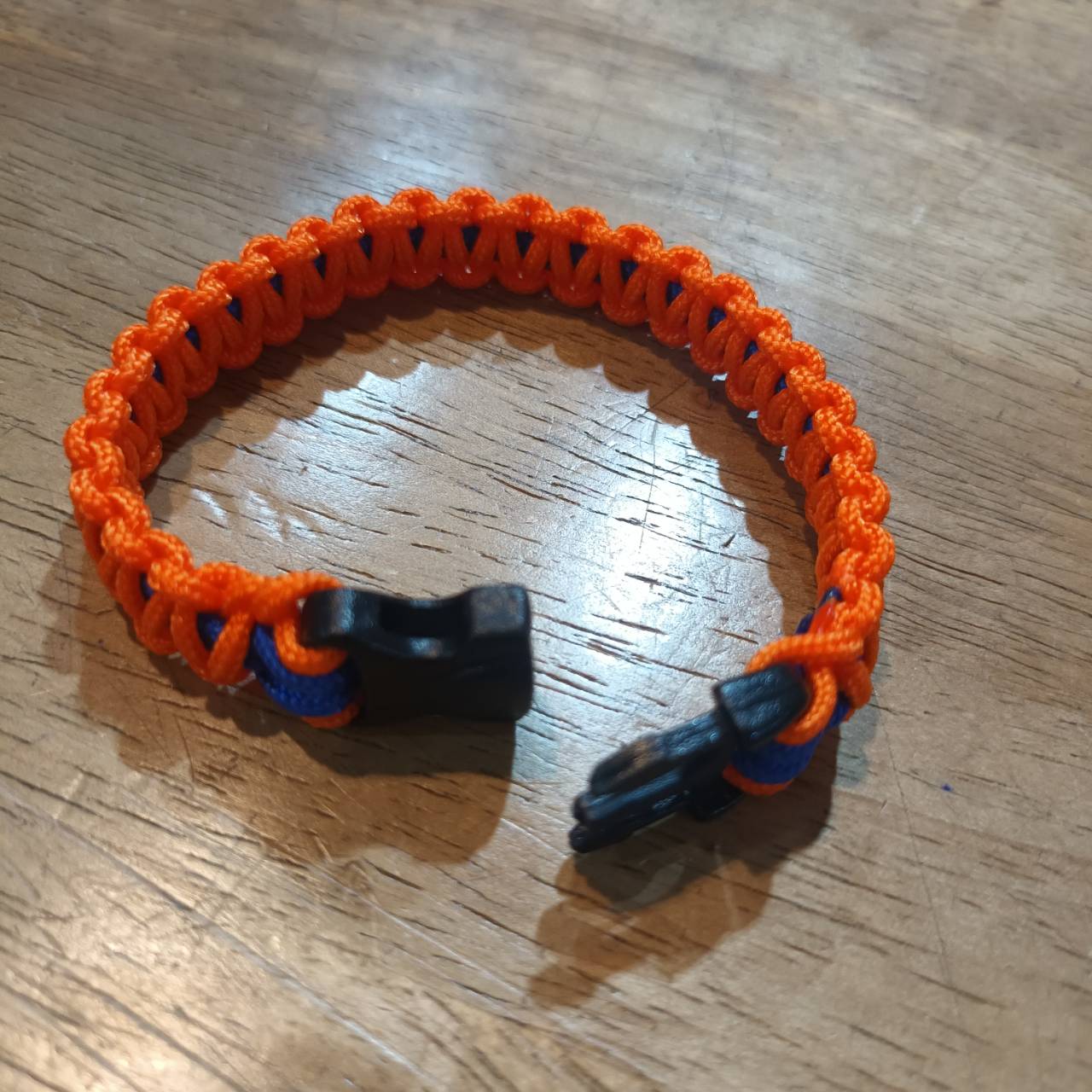 MC2THAILAND COBRA KNOT CORE BLUE 2mm Paracord Bracelet Model 03 Black Buckle ORANGE 2mm Color