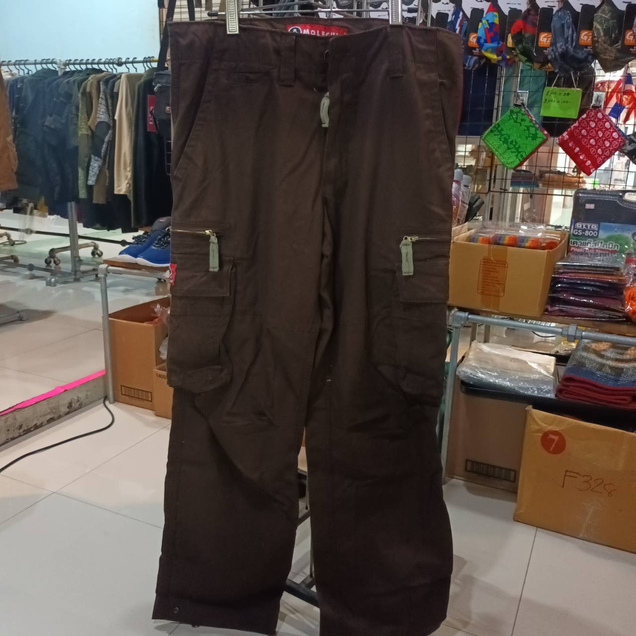 M0LECULE CARGO PANTS Series 50005 กางเกงขายาว COLOR BROWN