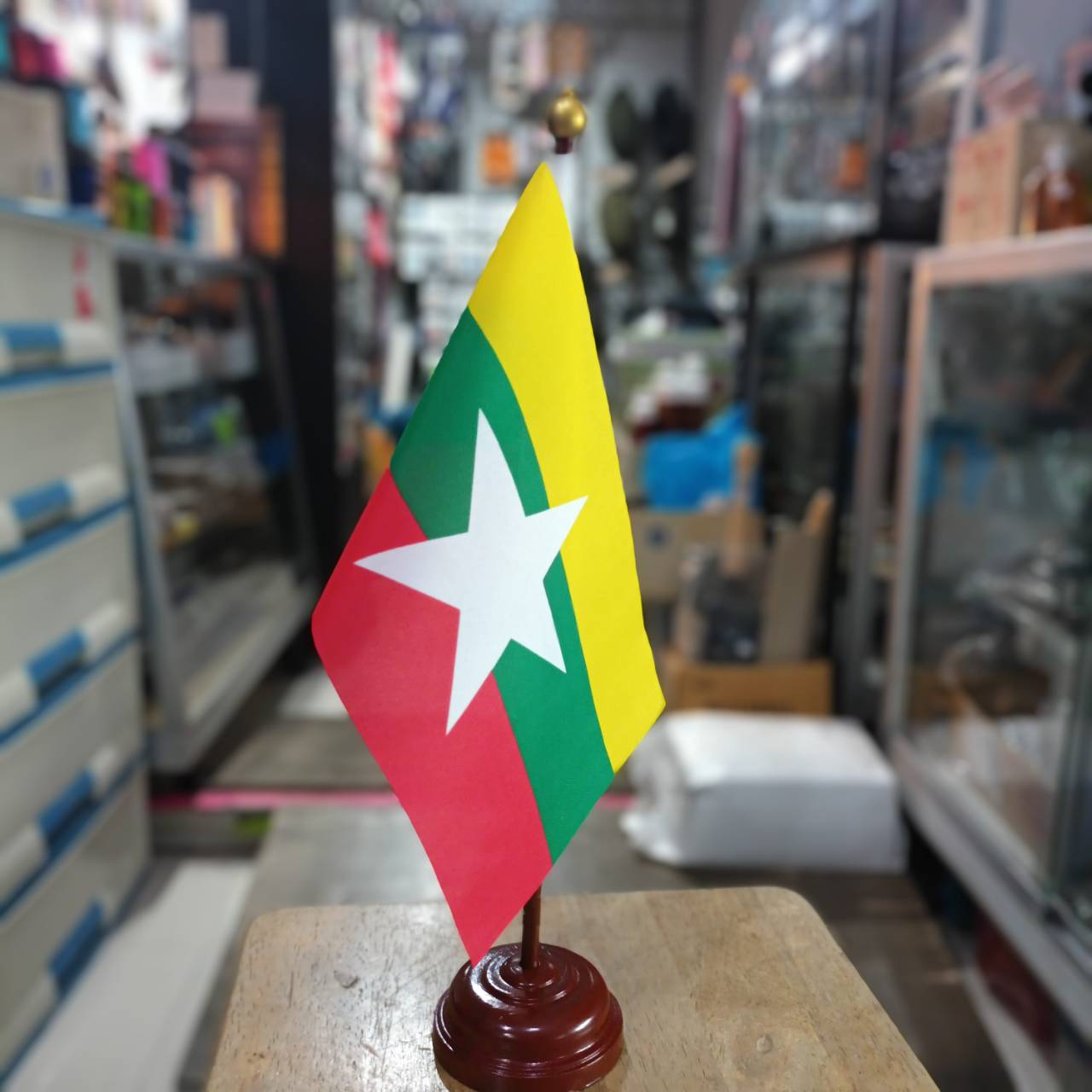 MYANMAR พม่า ธง ธงเดี่ยว ธงตั้งโต๊ะ International Flag