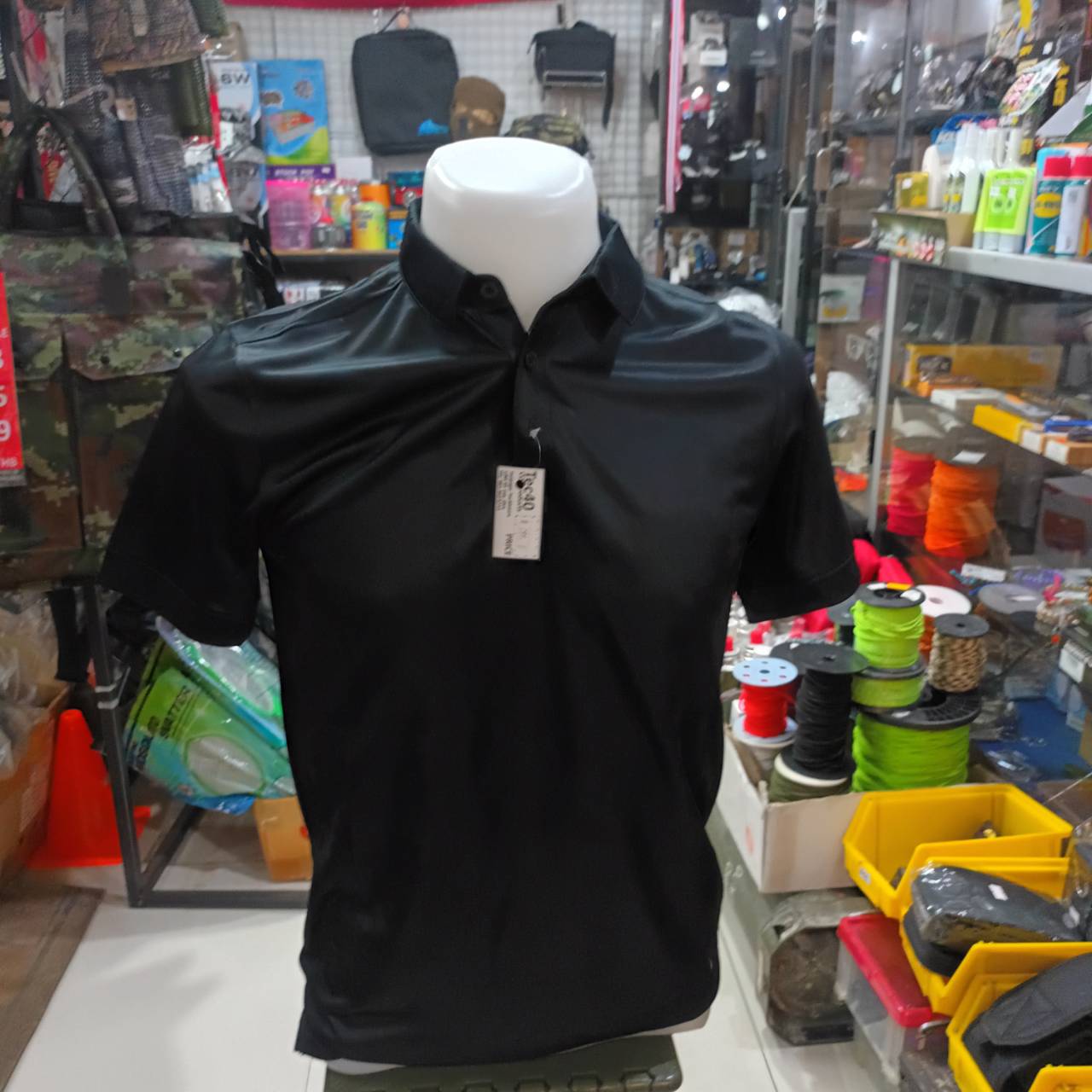 Tec40 Mag cool POLO SHIRT เสื้อคอโปโล สีดำ