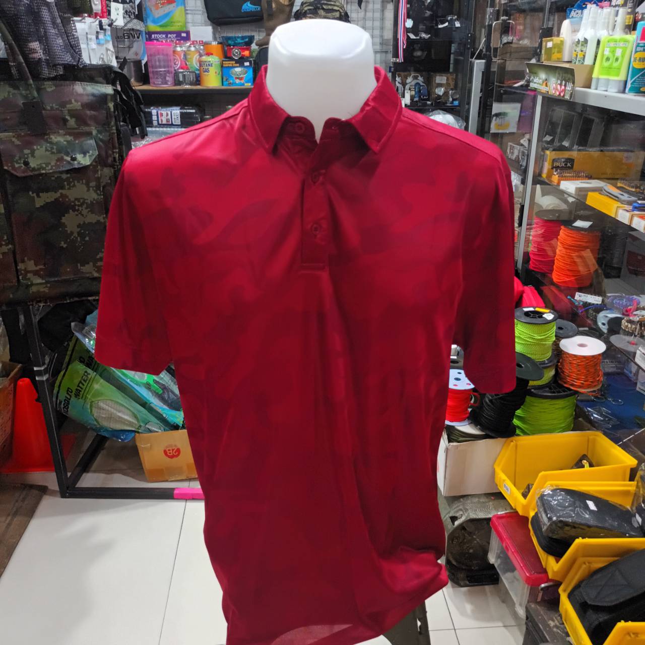 Tec40 Mag cool POLO SHIRT เสื้อคอโปโล สีแดง