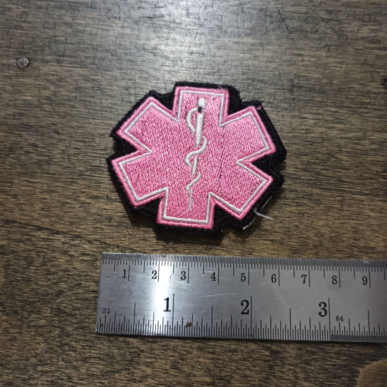 Tec40 CQI Products VELCRO PATCH EMS EMT Logo PINK-WHITE