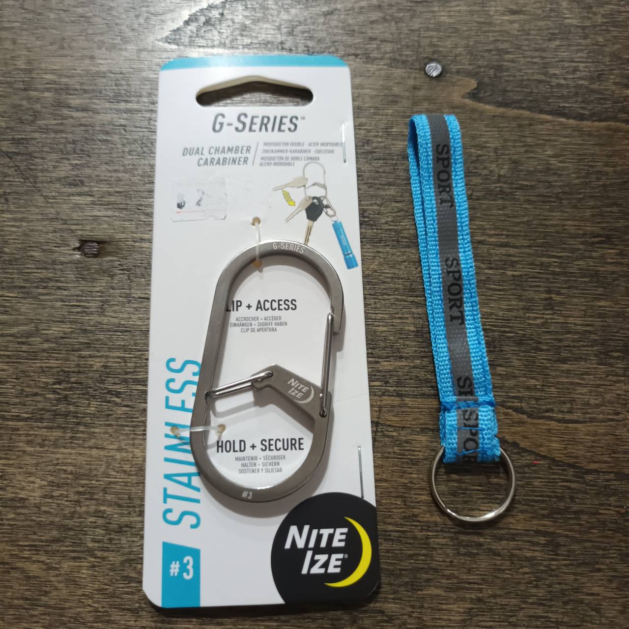 Tec40 NITEIZE G-series DUAL CHAMBER CARABINER STAINLESS STEEL #3 GS3-11-R6 พวงกุญแจ อเนกประสงค์