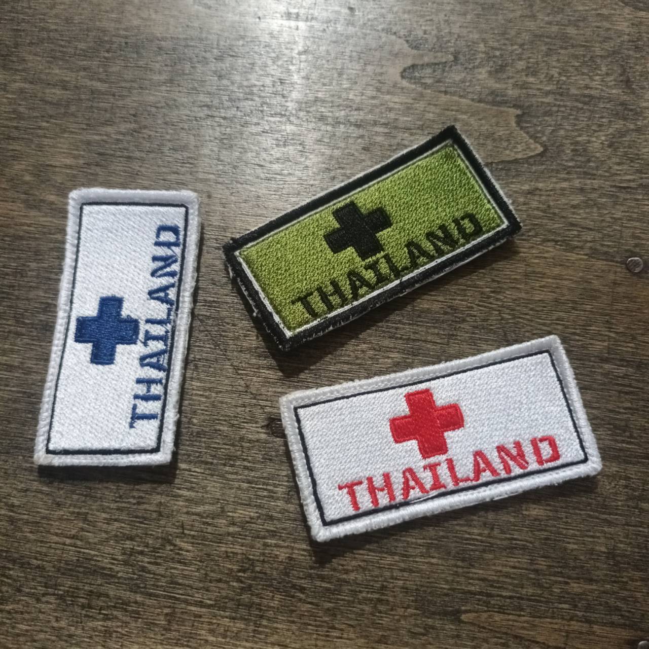 Tec40 VELCRO PATCH RED CROSS THAILAND สีเขียว สีแดง สีน้ำเงิน