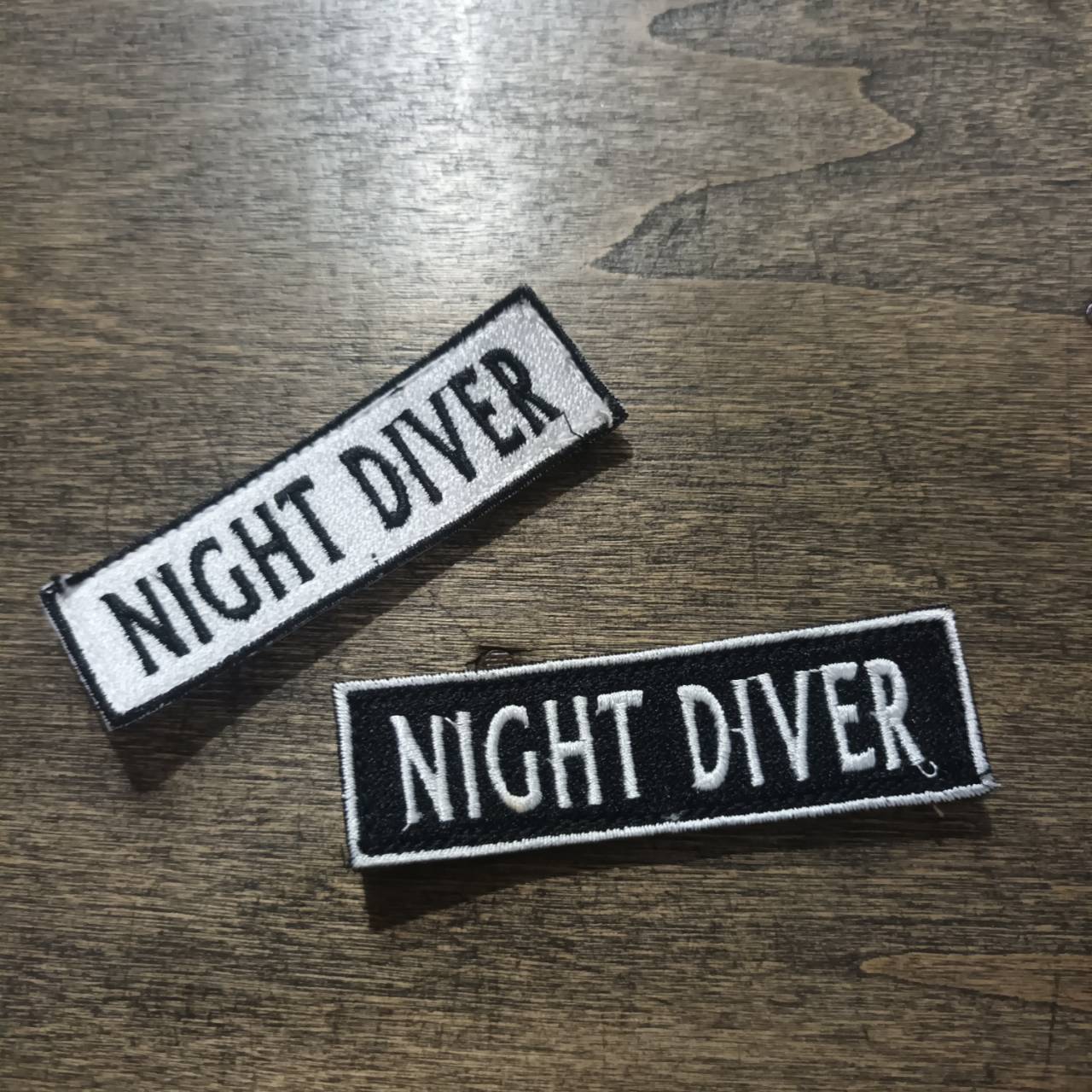 Tec40 VELCRO PATCH NIGHT DIVER นักดำน้ำ สีขาว สีดำ