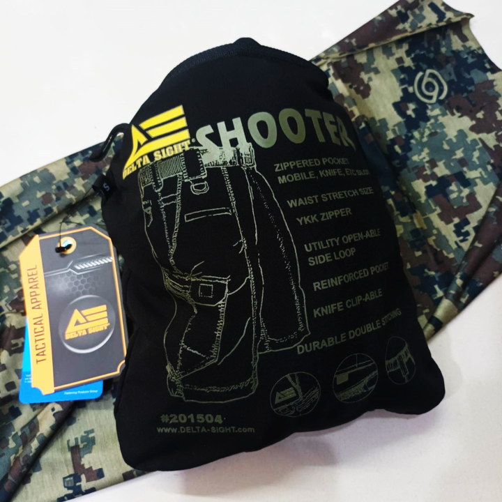 DELTA SIGHT SHOOTER TACTICAL SHORTS MOD UNIT กางเกงขาสั้น ยุทธวิธี Black