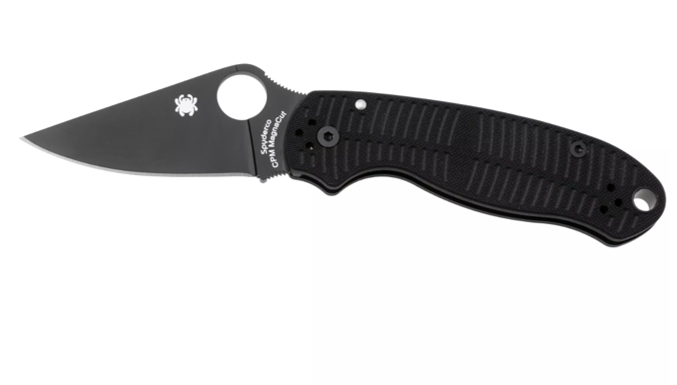 Spyderco Para 3 Salt Compression Lock Knife CPM-MagnaCut Plain Blade, Black G10 (C223GMCBKP)