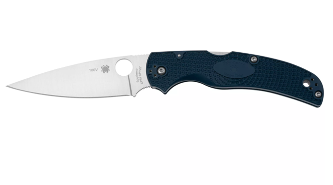 Spyderco Native Chief Lightweight CPM-SPY27 Plain Blade, Cobalt Blue FRN Handles (C244PCBL)